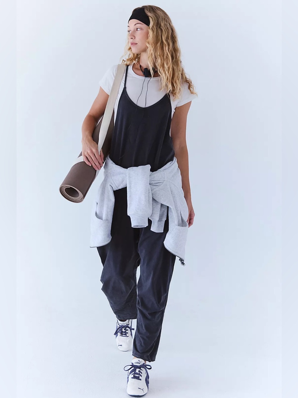 Free People Black Loose-Strap Harem Jumpsuit - Hot Shot Onesie
